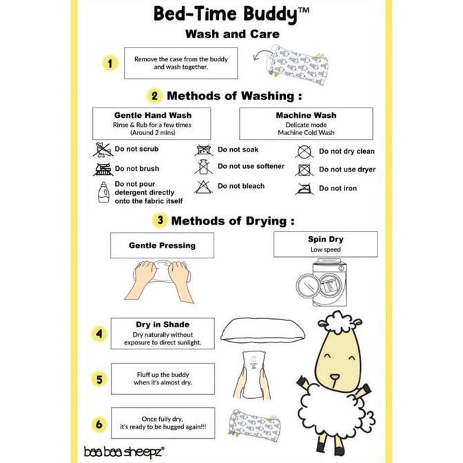 Baabaasheepz Bedtime Buddy Pillow Case  Large Jumbo Size Sarung Bedtime Buddy Classic Grey Cute Chef