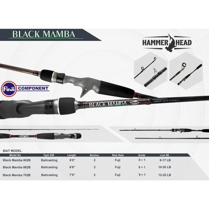Joran Pancing Hammerhead Black Mamba | Baitcasting - 7'0" 12-25Lb
