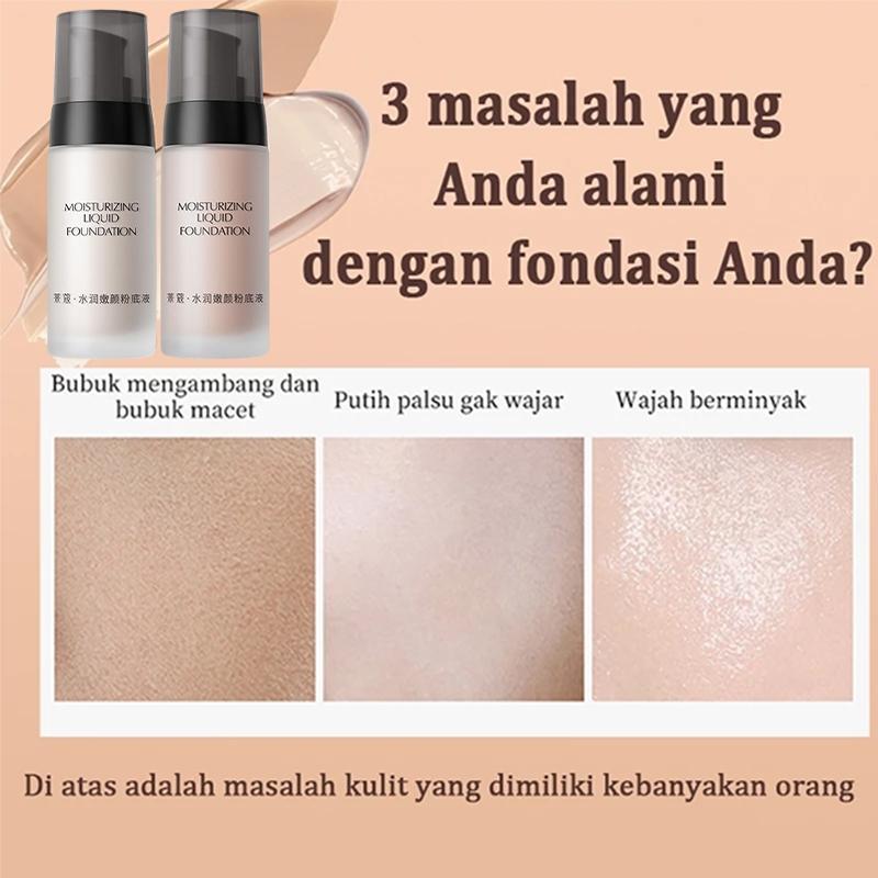 Laikou Liquid Foundation Tahan Lama 40Ml - Foundation Matte & Whitening, Hasil Natural, Tahan Kering