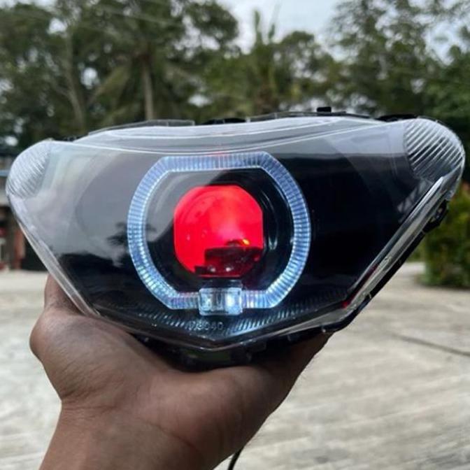 REFLEKTOR LAMPU DEPAN MIO SMILE NEW BILED ALA2 3INCH LED SUPER TERANG TINGGAL PASANG RESTOCK