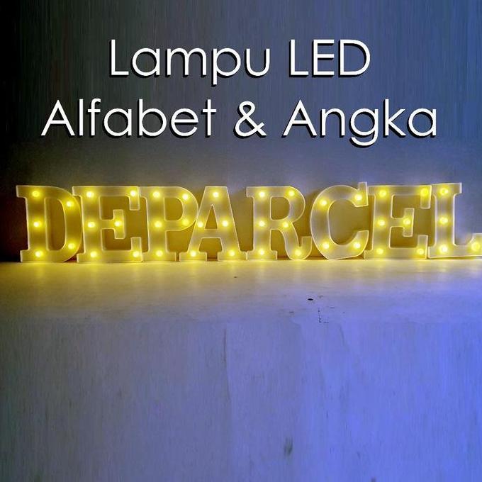 Lampu LED Huruf 3D Alfabet Abjad Angka Hiasan Dinding Dekorasi Ulang Tahun Perlengkapan Pesta