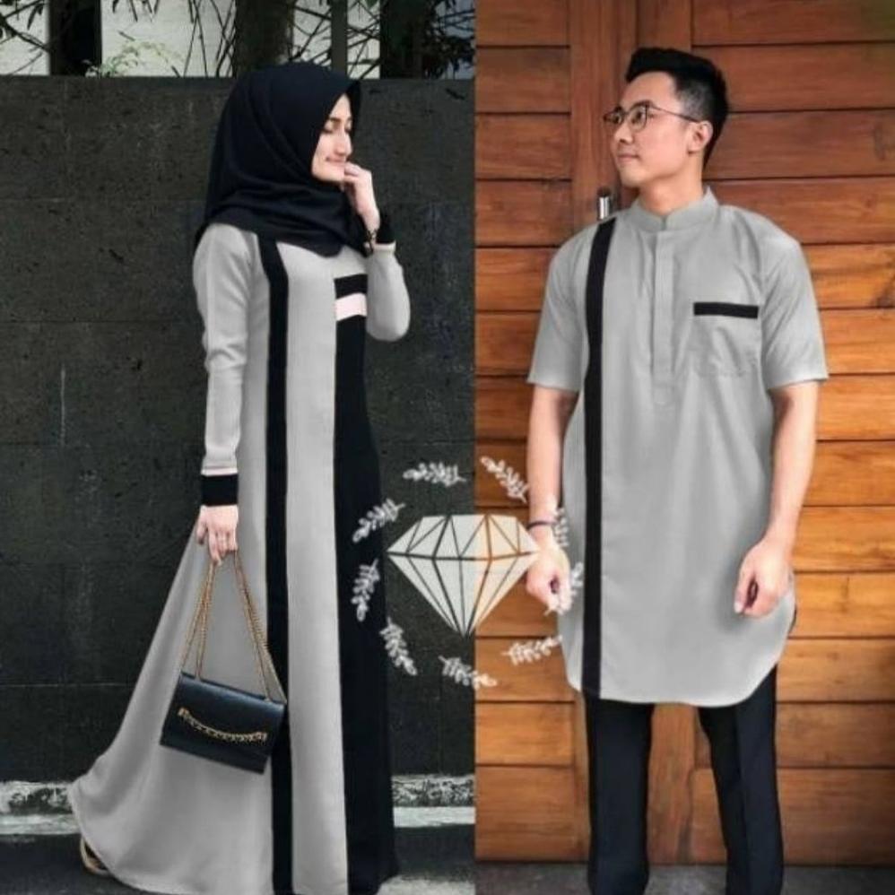 Exclusive Couple Sohma Sarimbit Lebaran Hafiz & Hafizah Family - Couple Gamis Arielluna - Gamis Leba