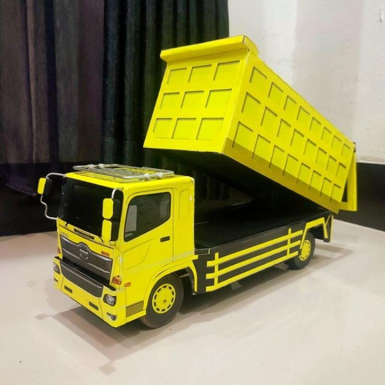 HOT Hino 500 Dump Muatan Pasir Mainan Anak Miniatur Truk Dump Jungkit Termurah
