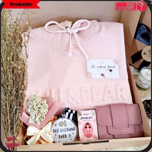 Hampers Hoodie Cewek Girly Edition/ Kado Ulang Tahun Cewek / Kado Wisuda / Gift Box Kualitas Juara