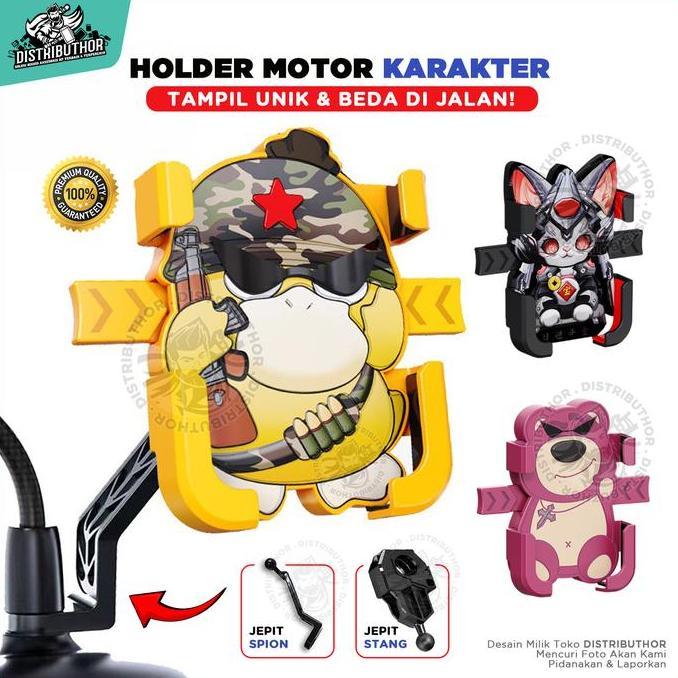 Holder Hp Motor Karakter Stang Spion Phone Stand Holder Handphone Keren Mobile Phone Fixing Bracket 