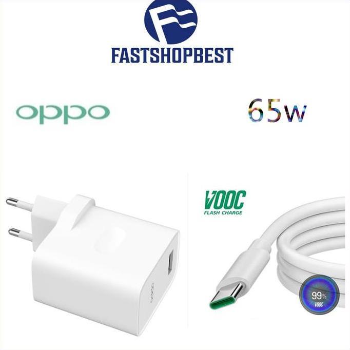 Charger Oppo 65W Reno7 Pro SUPER VOOC Micro USB & Type C Fast Charging