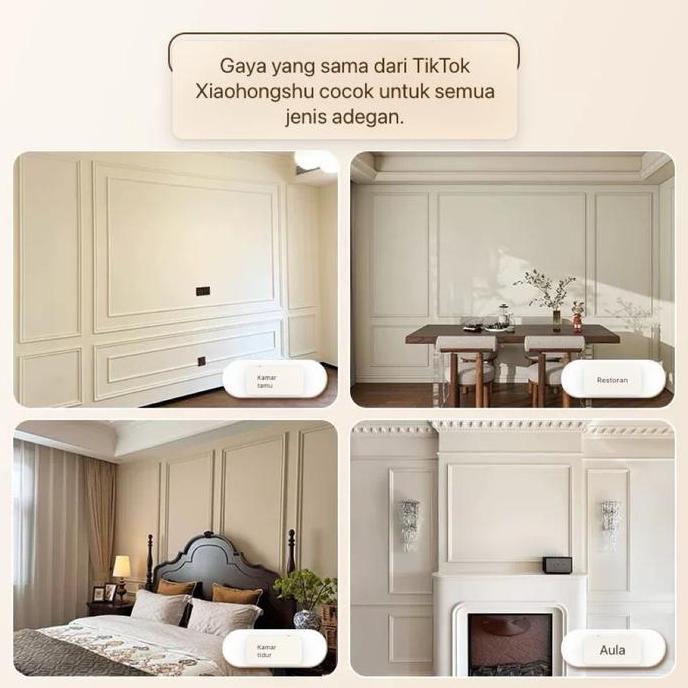 List Moulding PVC Wall Moulding PVC 145cm Anti Rayap Dekorasi Dinding