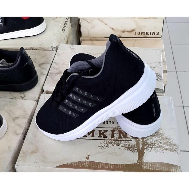 Diskon Tomkins Scool Sepatu Anak Laki Laki/Perempuan   Black   White Sepatu Sekolah