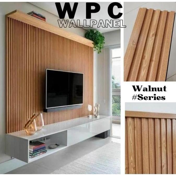 Wood Panel 3D PVC WPC Dinding Kayu - Partisi Kisi PVC Wallpanel Motif Kayu