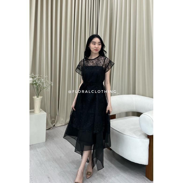 Limited F351 Dress Wanita Kondangan Bridesmaid Pesta Mewah Bahan Premium