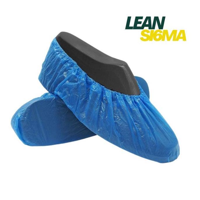 Disposable CPE Shoes Cover pelindung sepatu Blue Shoe Cover CPE isi 100 pc Biru