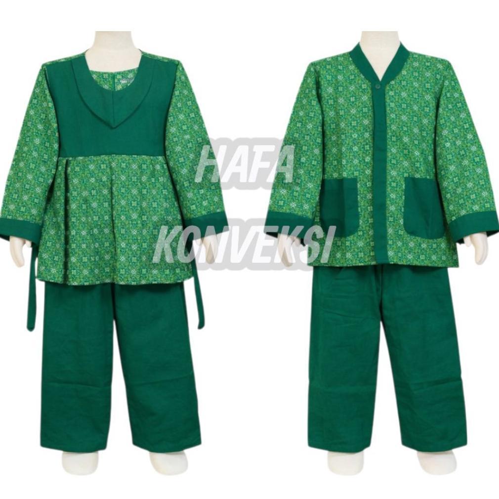 Free Ongkir Seragam Muslim Anak Tk / Baju Muslim Bebidol Tk Batik Warna Hijau