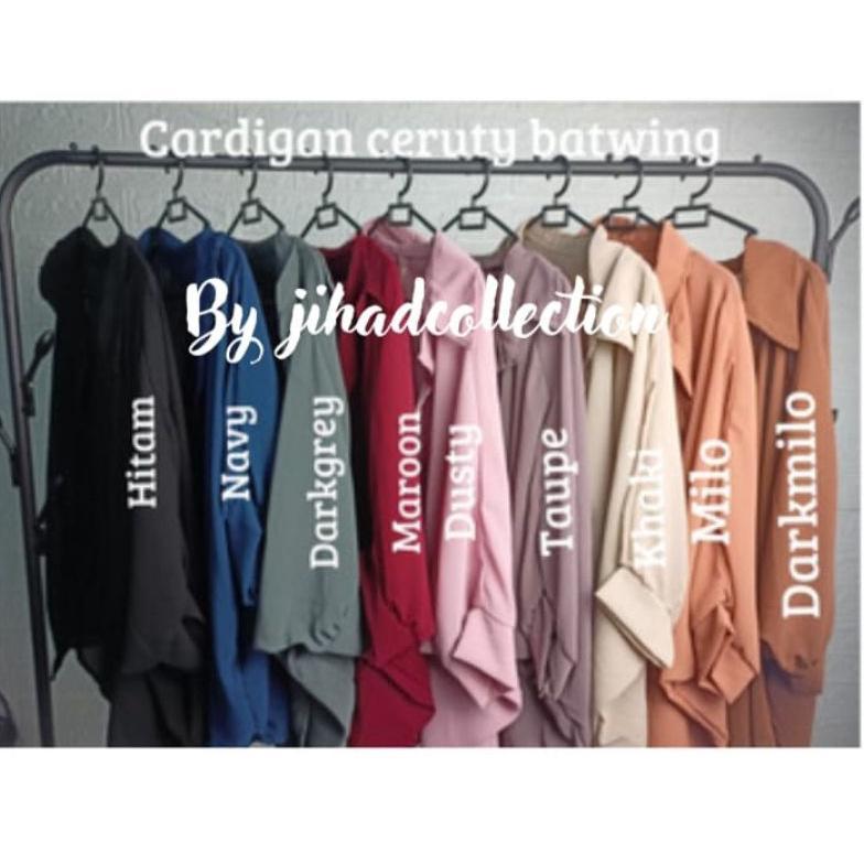 Grade Ori Cardigan Yola Batwing Basic Outer Atasan Wanita (Size Jumbo)