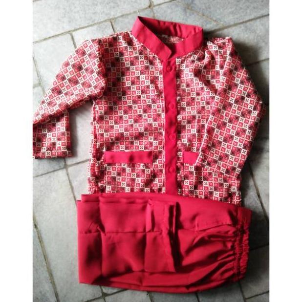 Diskon Seragam Batik Merah Tk/Ra/Paud Murmerr Bsw S-2Xl
