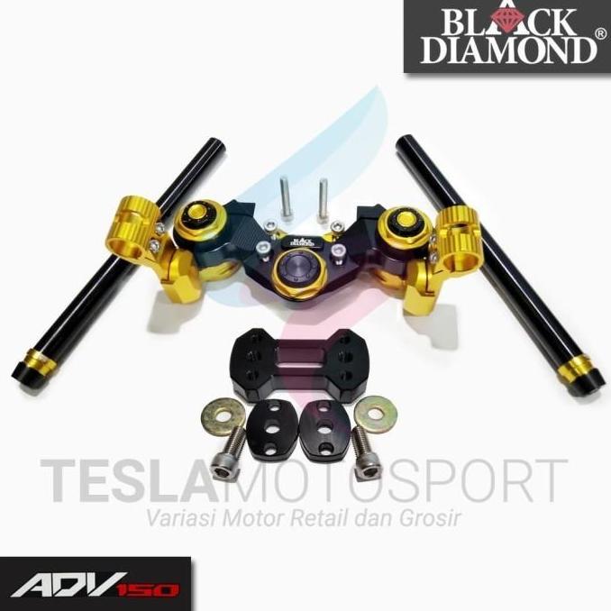 Stang Jepit Adjustable Honda ADV 150 Plus Breket Stang Black Diamond