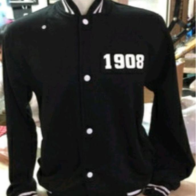 JAKET BASEBALL BOEDOET STOVIA 19- Hitam Panjang Sablon Custom Pria Wanita Distro Katun