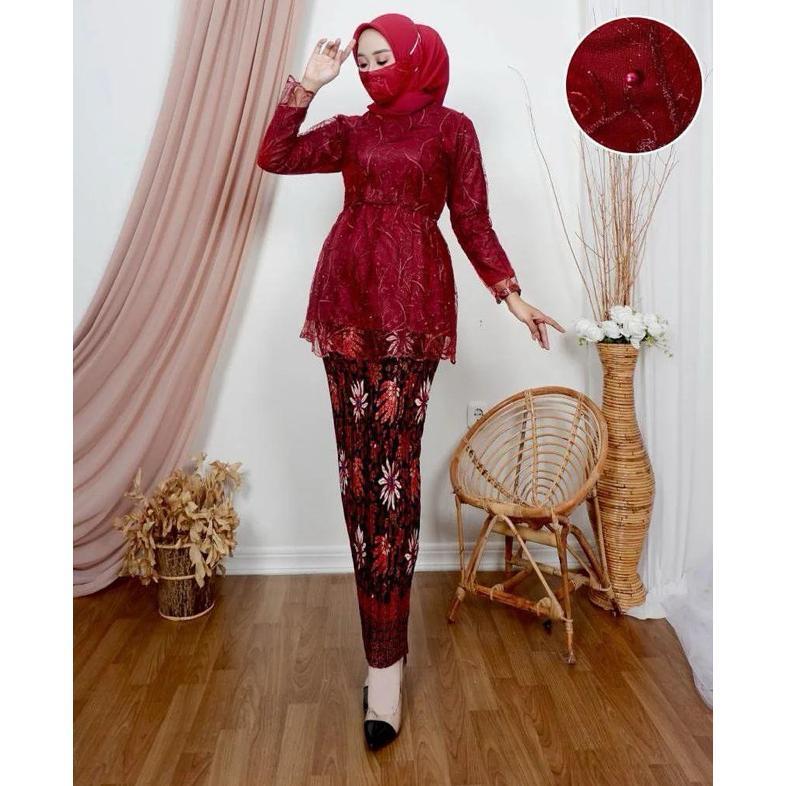 PROMO Set Kebaya Modern - Baju Kebaya Wisuda - Kebaya Pesta Modern - Kebaya Wisuda Modern - Kebaya L
