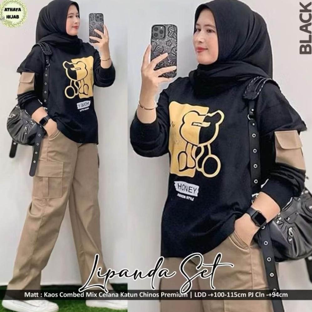 Grosir Lipanda Setelan Celana Kargo Wanita Terbaru Yuvita Set Setelan Celana Kekinian