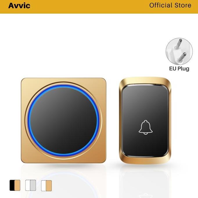 Avvic x Cacazi H80 Bell Pintu Rumah Wireless Doorbell Waterproof 1Receiver 1Transmitter EU Plug 38 N