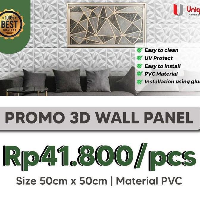 3D Wall Panel Timbul Tipe Vase White Import Uk 50 X 50 Cm / Wallpanel 3D Pvc Warna Putih / Panel 3D 