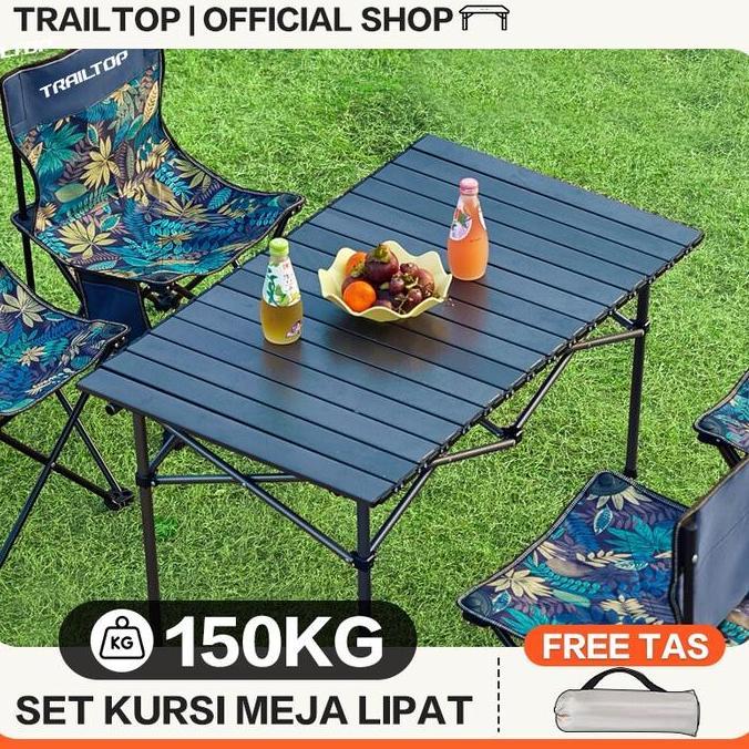 [Ready] Trailtop Paket Kursi Meja Lipat Outdoor Portable Kursi Lipat 1 Set Camping