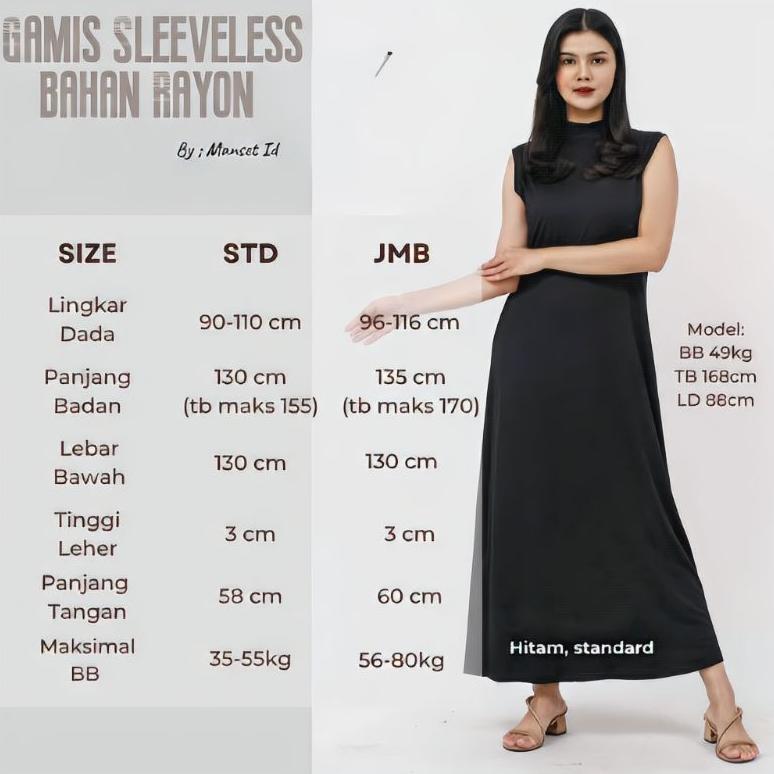 Bergaransi Inner Dress Tanpa Lengan | Inner Dress Rayon | Gamis Tanpa Lengan | Inner Dress Tanpa Len