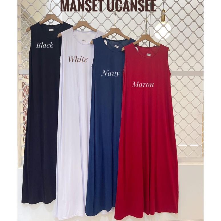 Murah Manset Gamis Ucansee Singlet Kaos Import Premium Hitam Putih Navy Maroon Cream Misty Grey Mocc