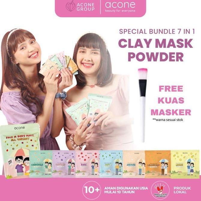 Waiyulimanshop - ACONE - [BUNDLE ISI 7] Special Bundle Pouch All Varian Travel Size Face and Body Cl
