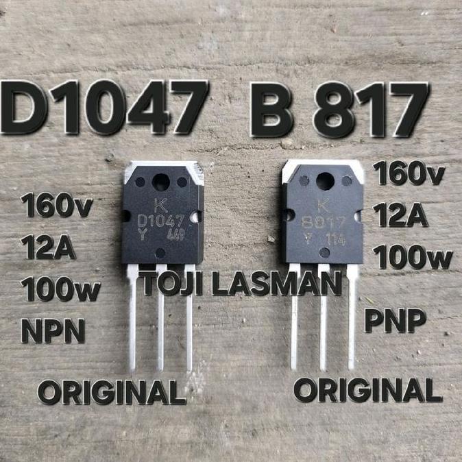 TRANSISTOR FINAL POWER AMPLIFIER B817 D1047 K 12A 160V 100W 2SB817 2SD1047 2SB B 817 2SD D 1047 PNP 