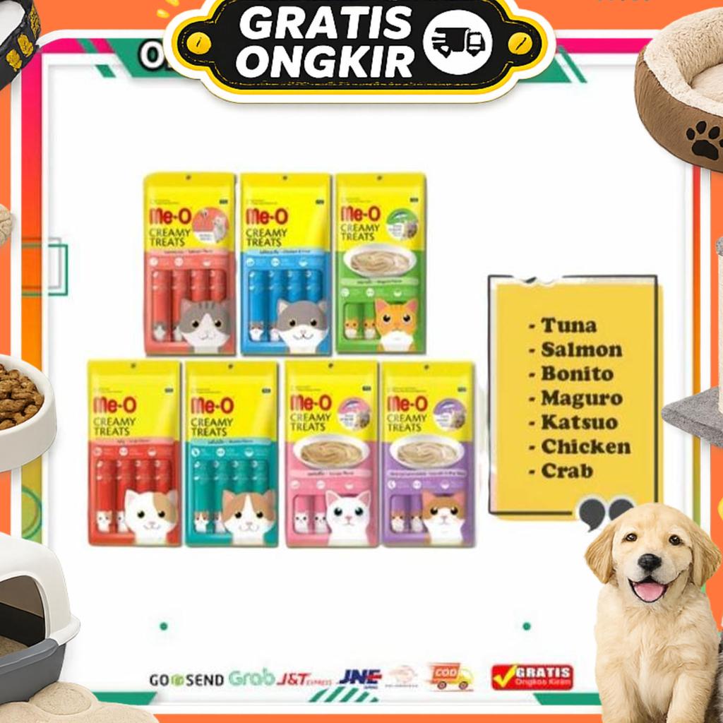 (1Dus=Isi 12Pack) Snack Kucing Meo Creamy Treats - Rasa Bonito Flavor