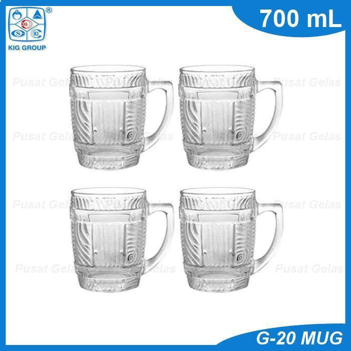 (Terbaru) Gelas Gagang Besar Mug 700 Ml / Gelas Kaca Jumbo Tinggi Gendut Gelas Beer Bestseller