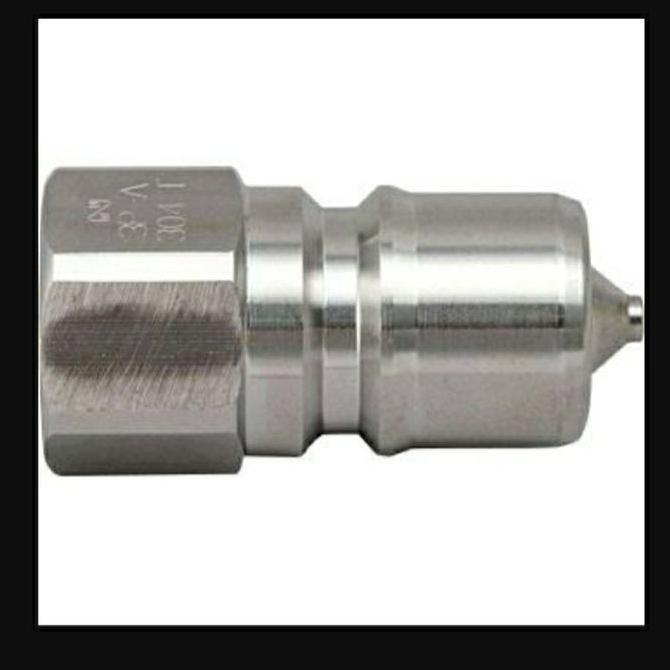 Nitto Kohki 6P-A Stainless Plug Cupla 3/4" Female Thread FKM