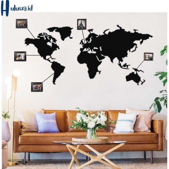 Hiasan Dinding Peta Dunia Metal / Wall Metal Decor / Peta Dunia Besi