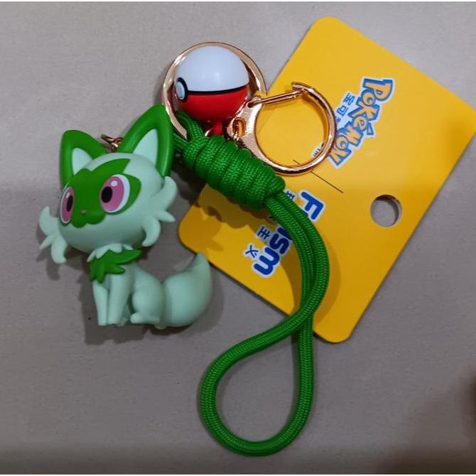 Nintendo Pokemon Gantungan Kunci Keychain Funism ORI With Strap & Pokeball - SPRIGATITO