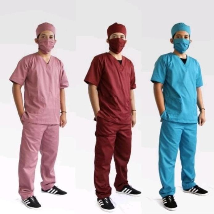 Promo Baju Jaga Ok Oka | Baju Jaga Dokter Perawat | Setelan Baju Jaga Pria Wanita Lengan Pendek
