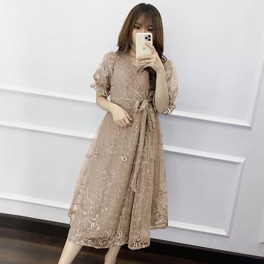 NEW PREMIUM - LIVINA DRESS PESTA BRUKAT TILLE 3 UKURAN / DRESS NATAL LIVINA GAUN PESTA KONDANGAN ALA