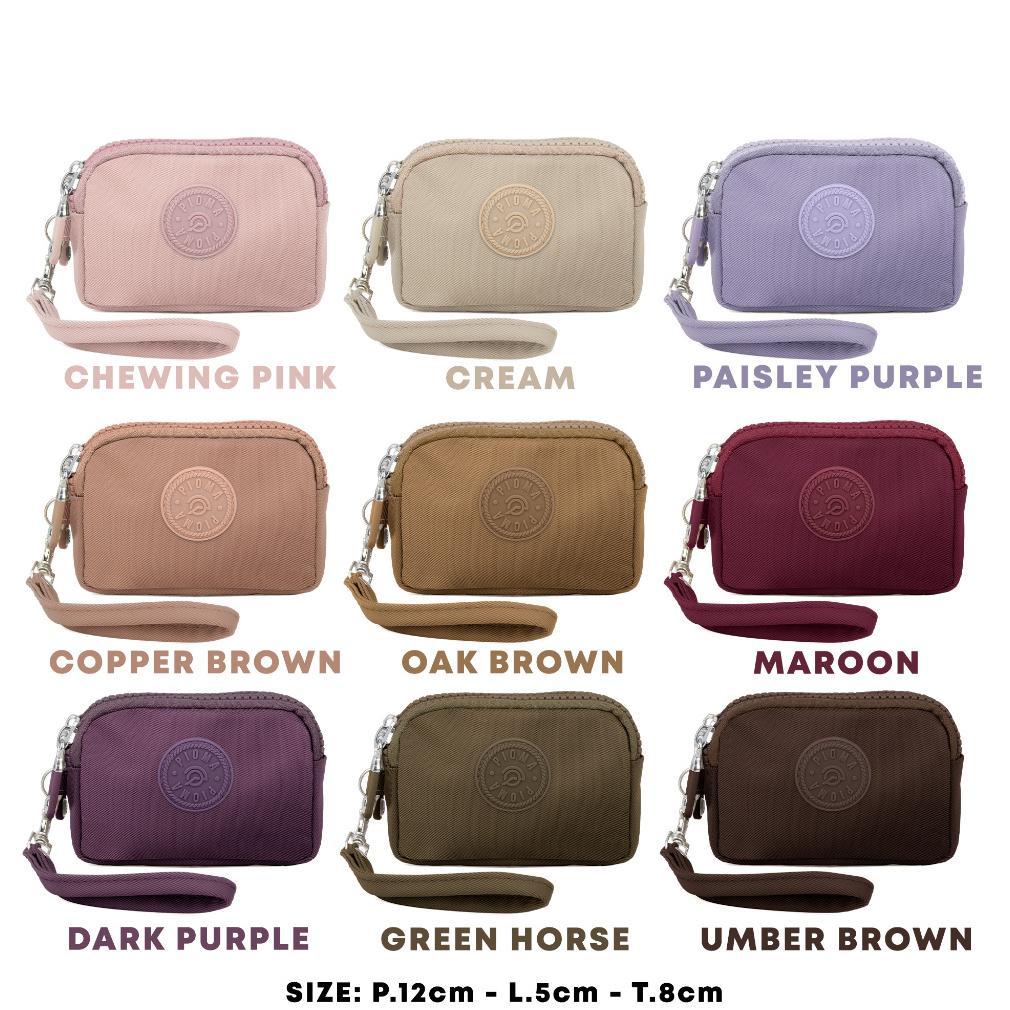 promo opiobags pioma sakura dompet wanita mini resleting 3 sekat  dompet kecil nylon wristlet pouch 