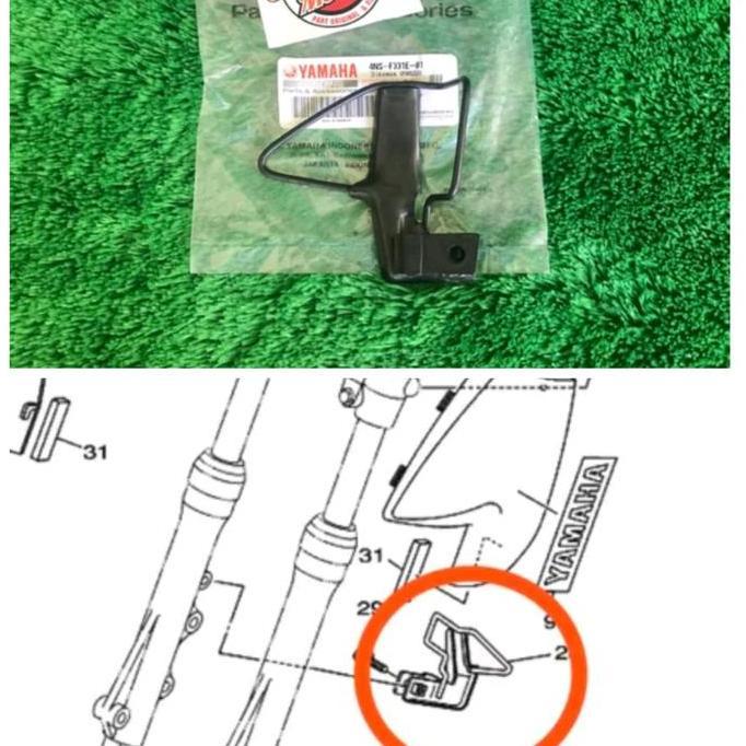 Breket Besi Selang Rem Depan Fizr F1Zr Vega Lama Original