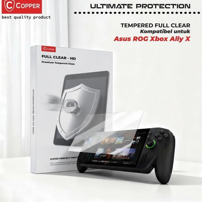 COPPER Compatible For Asus Rog XBOX Ally X - Tempered Glass FULL CLEAR Premium | Anti Gores Kaca Unt
