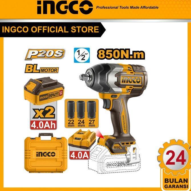 Ingco 20V Bor Impact Cordless Baterai Lithium Dengan Baterai Dan Pengisi Daya - Model Ciwli2085