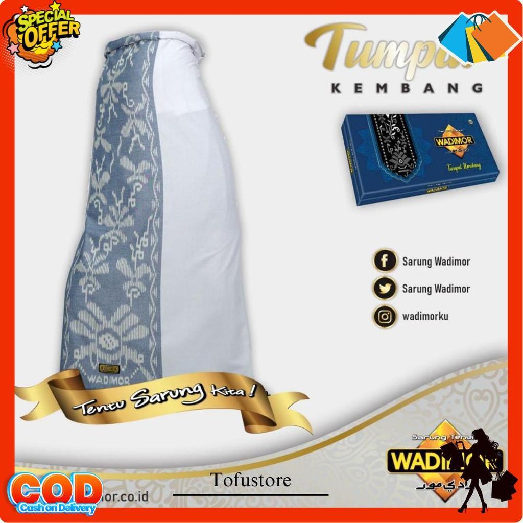 Sarung Wadimor Putih Tumpal Kembang Motif Bhs Cosmo Premium Quality