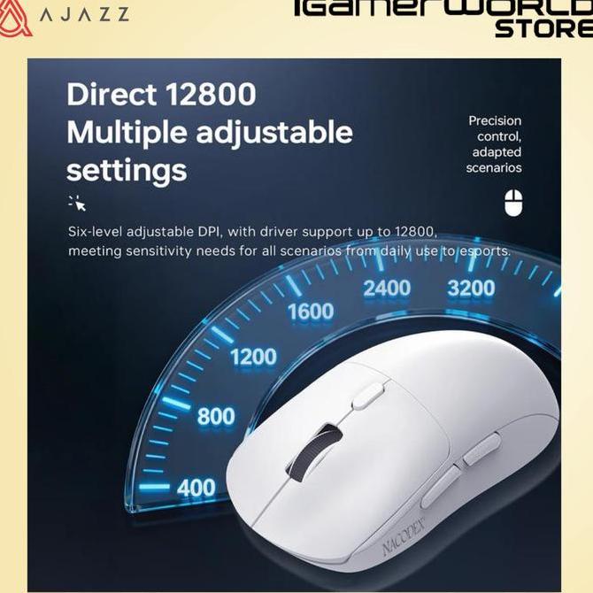 TERBARU - Ajazz NJ07 / NJ-07 Gaming Mouse PAW-3311 Lightweight Tri-mode Connection 1000Hz Polling Ra