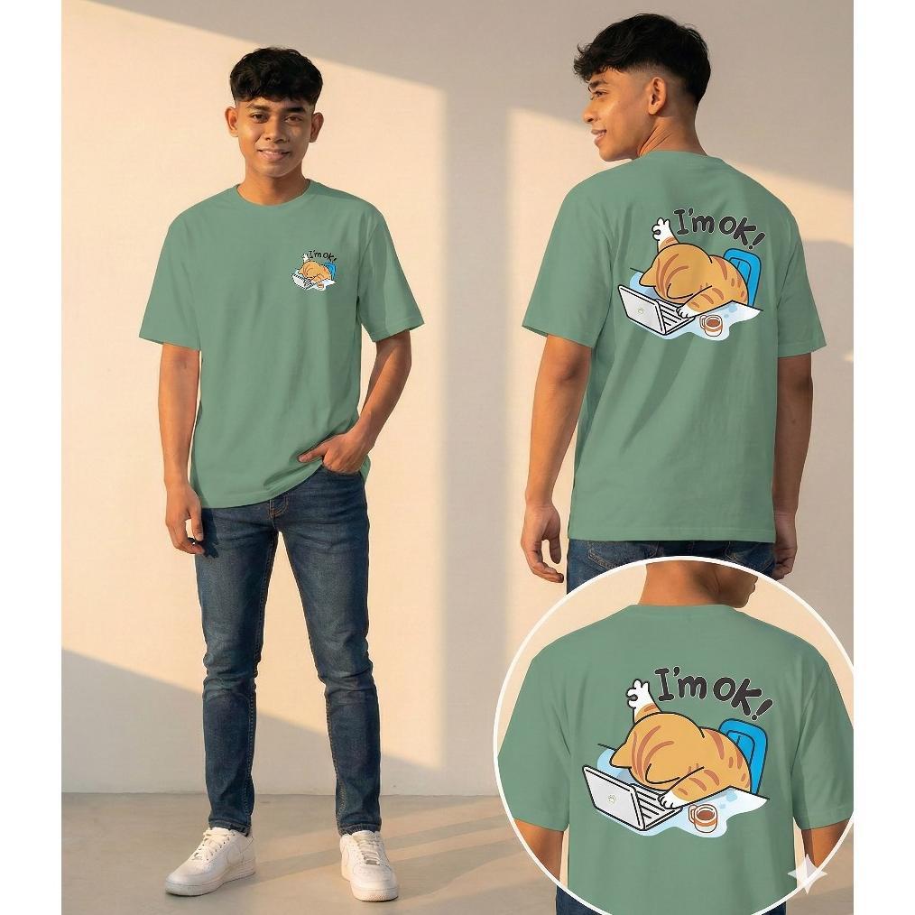 Terbaru Jerrico Tshirt | Kaos Distro Lengan Pendek Unisex | Baju Atasan Laki-Laki Dewasa  Im Ok