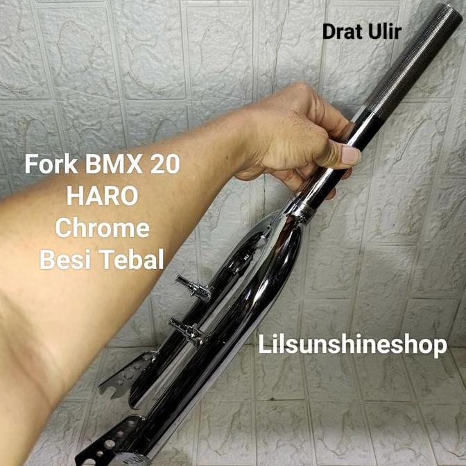 Fork Garpu DRAT HARO Sepeda BMX 20 Jadul Pipa Steertube DRAT-ULIR Standard 25.4mm Chrome Besi Tebal 