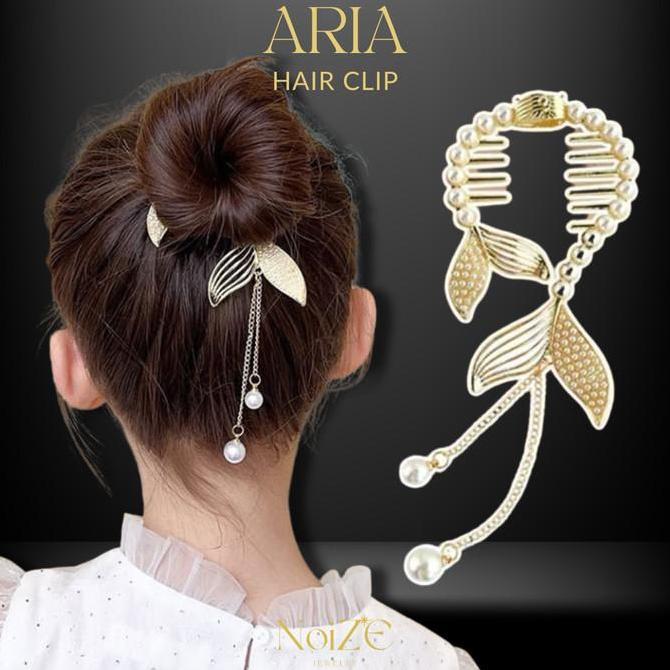 NoiZE ARIA - Jepit Rambut Korea Sanggul Ponytail Konde Anak Wanita Dewasa Mutiara Fish Tail Mermaid
