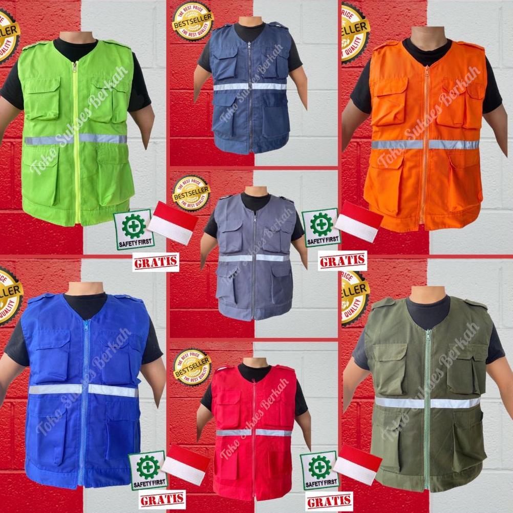 ORIGINAL Rompi Vest Jaket Pekerja Safety K3 - Rompi Safety