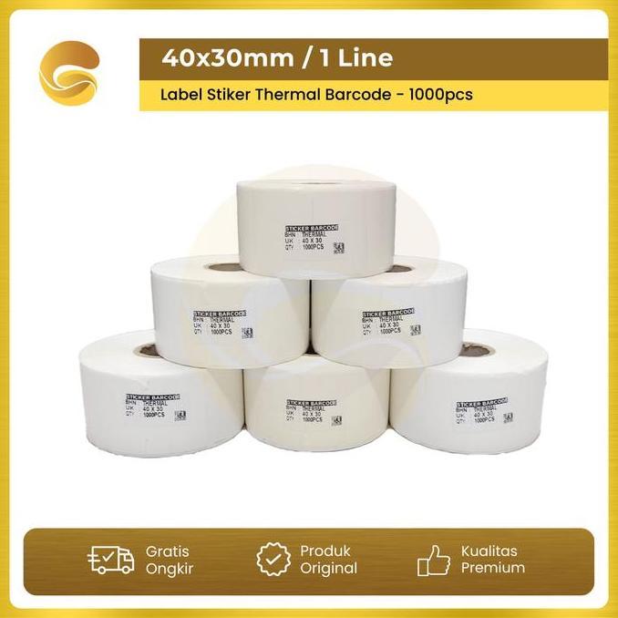 Label Barcode Thermal 40 x 30 mm 40x30mm Stiker Thermal
