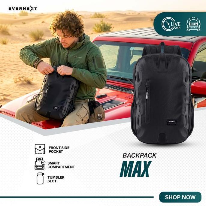 EVERNEXT - Tas Ransel Pria Backpack Outdoor Max Tas Punggung Tas Ransel Laptop