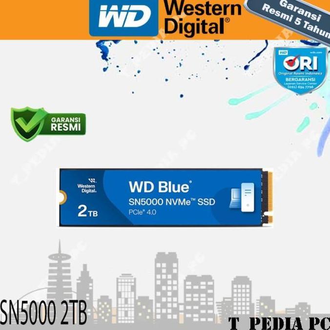 WD Blue SN5000 2TB SSD M.2 Pcie Gen4 Nvme 2280 Garansi Resmi 100% ORIGINAL
