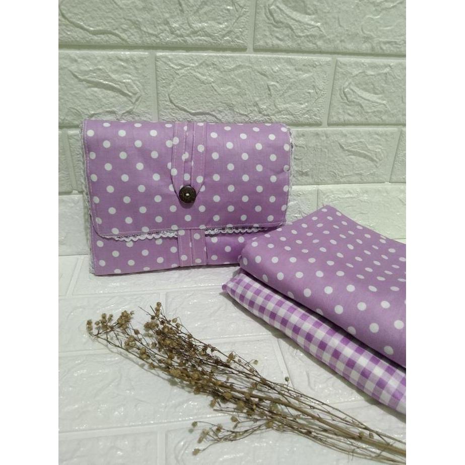 MUKENA KATUN JEPANG POLKADOT KOMBINASI KOTAK / MUKENA DEWASA KATJEP
